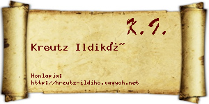 Kreutz Ildikó névjegykártya